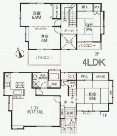 いすみ市大原、中古一戸建ての間取り画像です