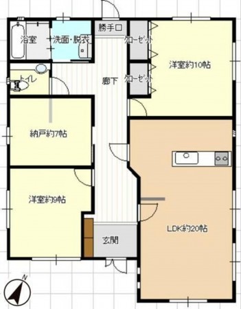 いすみ市岬町、中古一戸建ての間取り画像です
