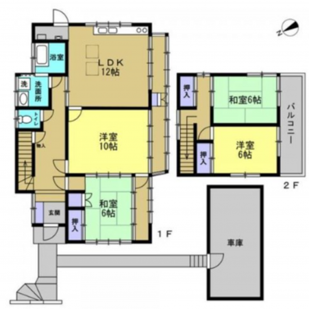 長生郡睦沢町川島、中古一戸建ての間取り画像です