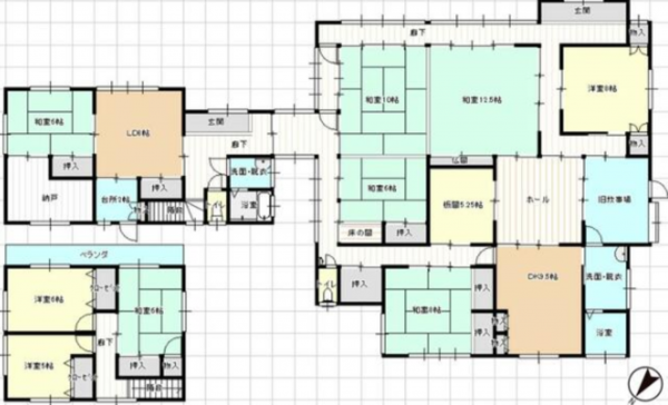 いすみ市山田、中古一戸建ての間取り画像です