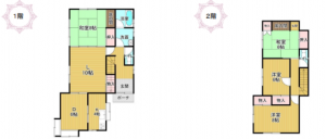 いすみ市大原台、中古一戸建ての間取り画像です