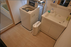 長生郡長南町水沼、中古一戸建ての洗面画像です