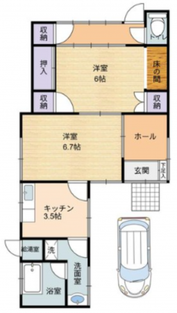 夷隅郡大多喜町新丁、中古一戸建ての間取り画像です
