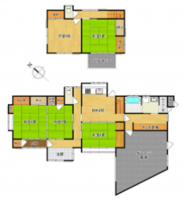 勝浦市浜勝浦、中古一戸建ての間取り画像です