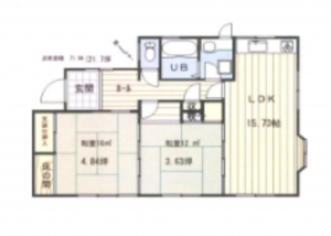 長生郡長南町長南、中古一戸建ての間取り画像です