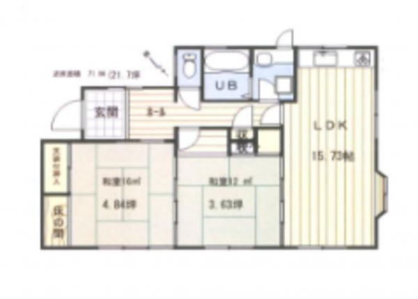 長生郡長南町長南、中古一戸建ての間取り画像です
