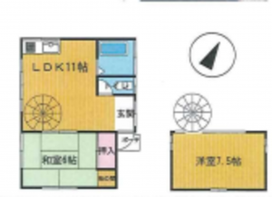 いすみ市岬町、中古一戸建ての間取り画像です