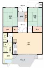 勝浦市松部、マンションの間取り画像です