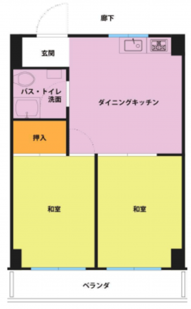 夷隅郡御宿町浜、マンションの間取り画像です