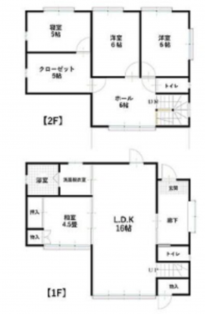 いすみ市岬町、中古一戸建ての間取り画像です
