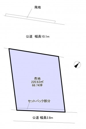 勝浦市守谷、土地の間取り画像です