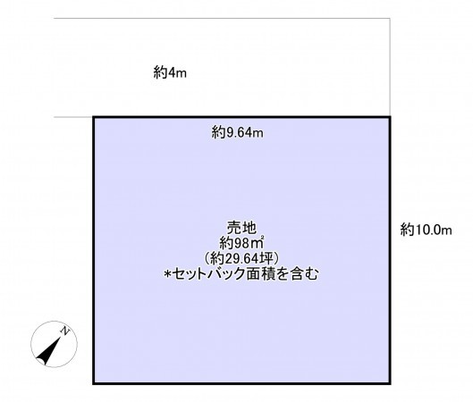 勝浦市墨名、土地の間取り画像です