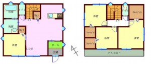 夷隅郡御宿町実谷、中古一戸建ての間取り画像です