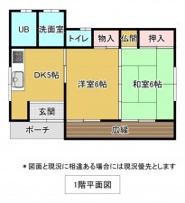 いすみ市岬町、中古一戸建ての間取り画像です