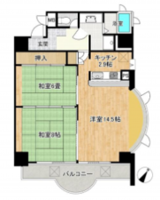 勝浦市興津、マンションの間取り画像です
