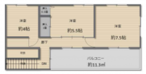 夷隅郡御宿町高山田、中古一戸建ての間取り画像です