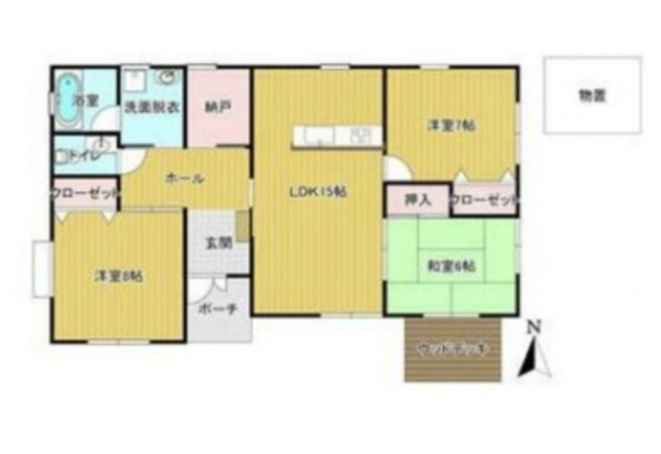 いすみ市上布施、中古一戸建ての間取り画像です