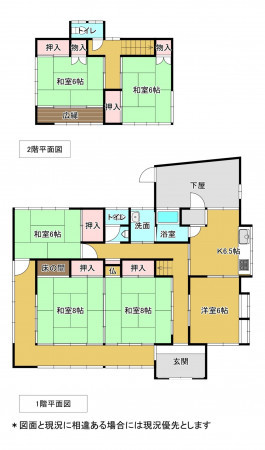 いすみ市岬町、中古一戸建ての間取り画像です