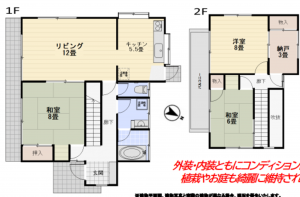 勝浦市新官、中古一戸建ての間取り画像です