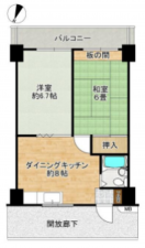 勝浦市沢倉、マンションの間取り画像です