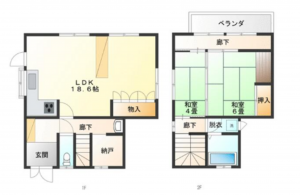 いすみ市岬町、中古一戸建ての間取り画像です