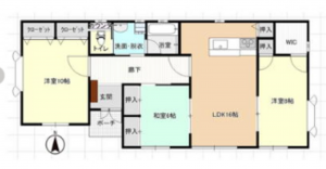 いすみ市日在、中古一戸建ての間取り画像です