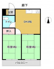 夷隅郡御宿町浜、マンションの間取り画像です