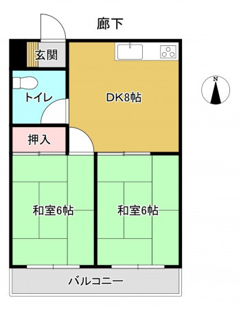 夷隅郡御宿町浜、マンションの間取り画像です