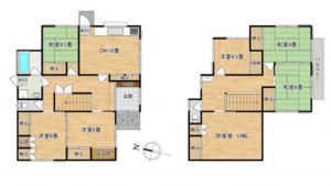 勝浦市鵜原、中古一戸建ての間取り画像です