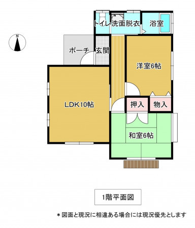 夷隅郡御宿町上布施、中古一戸建ての間取り画像です