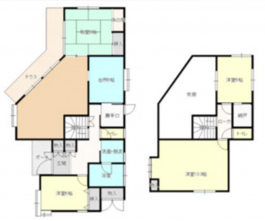 いすみ市大原台、中古一戸建ての間取り画像です