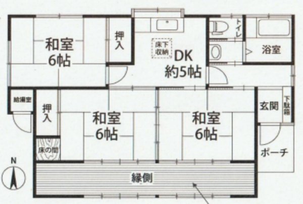 いすみ市岬町、中古一戸建ての間取り画像です