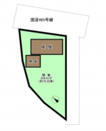 夷隅郡大多喜町黒原、土地の間取り画像です