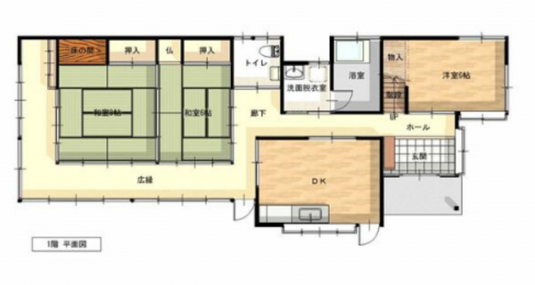 夷隅郡大多喜町上原、中古一戸建ての間取り画像です