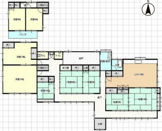 いすみ市岬町、中古一戸建ての間取り画像です