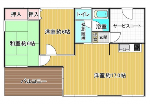 勝浦市鵜原、中古一戸建ての間取り画像です