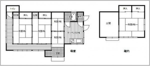 夷隅郡御宿町実谷、中古一戸建ての間取り画像です