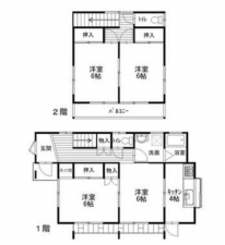 夷隅郡御宿町須賀、中古一戸建ての間取り画像です