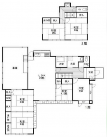 いすみ市大原台、中古一戸建ての間取り画像です