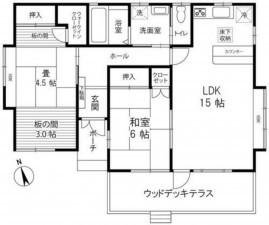 いすみ市日在、中古一戸建ての間取り画像です