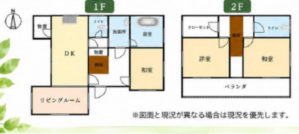 いすみ市佐室、中古一戸建ての間取り画像です