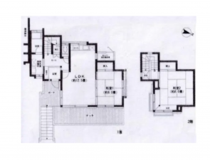 勝浦市守谷、中古一戸建ての間取り画像です