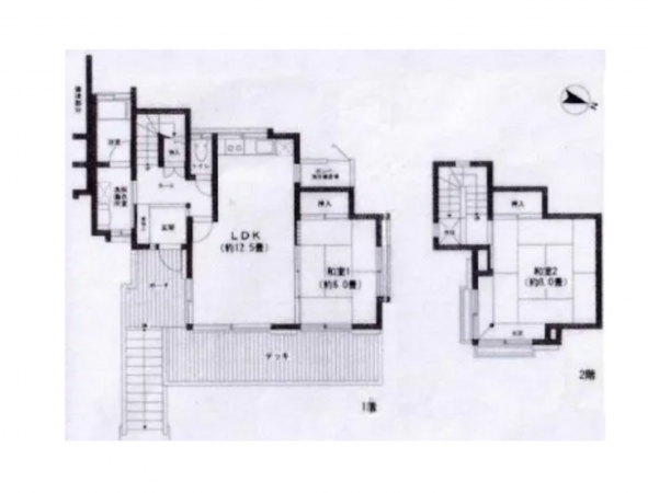 勝浦市守谷、中古一戸建ての間取り画像です