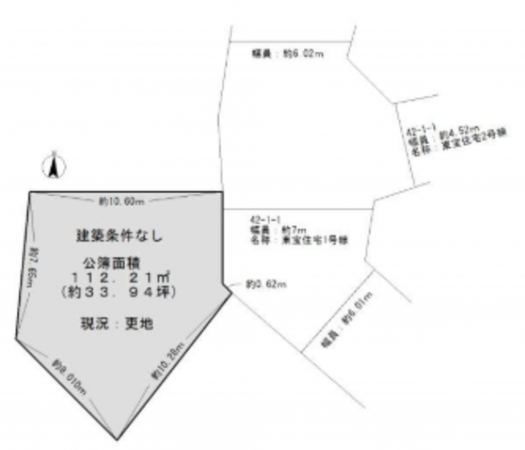 貝塚市王子、土地の間取り画像です