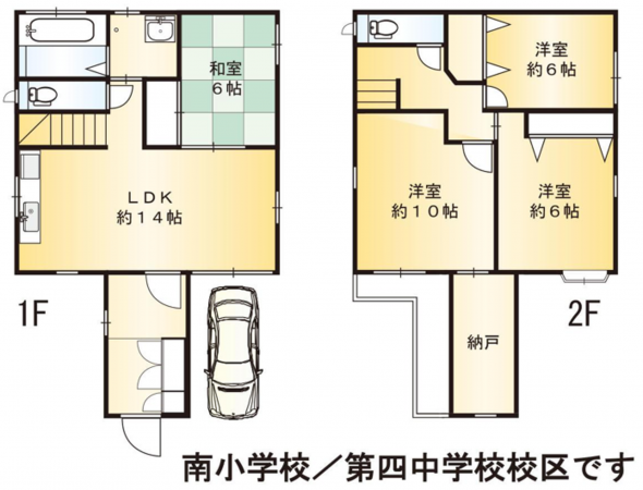 貝塚市王子、中古一戸建ての間取り画像です