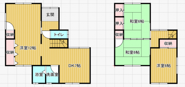 貝塚市名越、中古一戸建ての間取り画像です