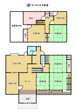 貝塚市新井、中古一戸建ての間取り画像です