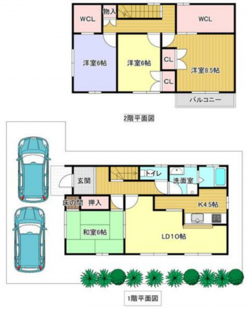 貝塚市澤、中古一戸建ての間取り画像です