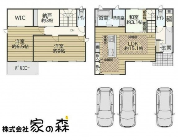 貝塚市東山、中古一戸建ての間取り画像です