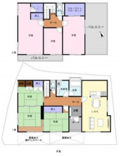貝塚市蕎原、中古一戸建ての間取り画像です